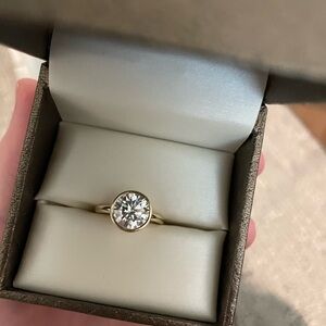 Moissanite Bezel Ring